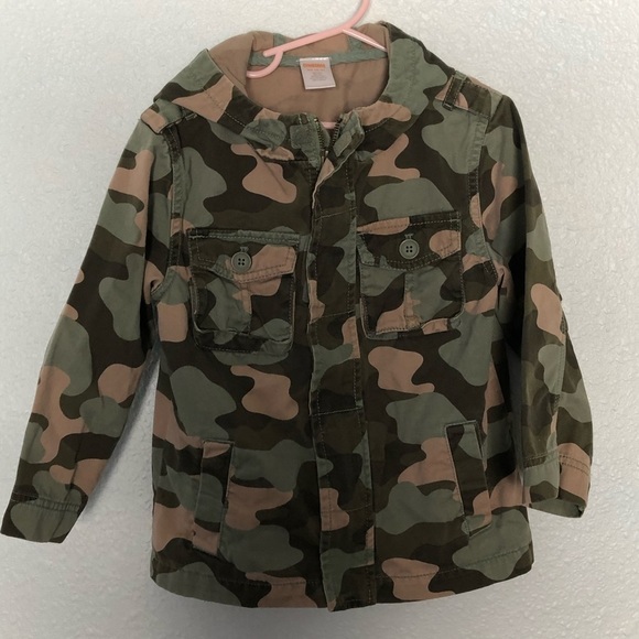 💜💜 Gymboree Children’s Camouflage Zip Jacket Size 3/4 years - Picture 1 of 11